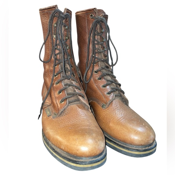 Rhino Brown Leather Lace Up Boots - Picture 4 of 13